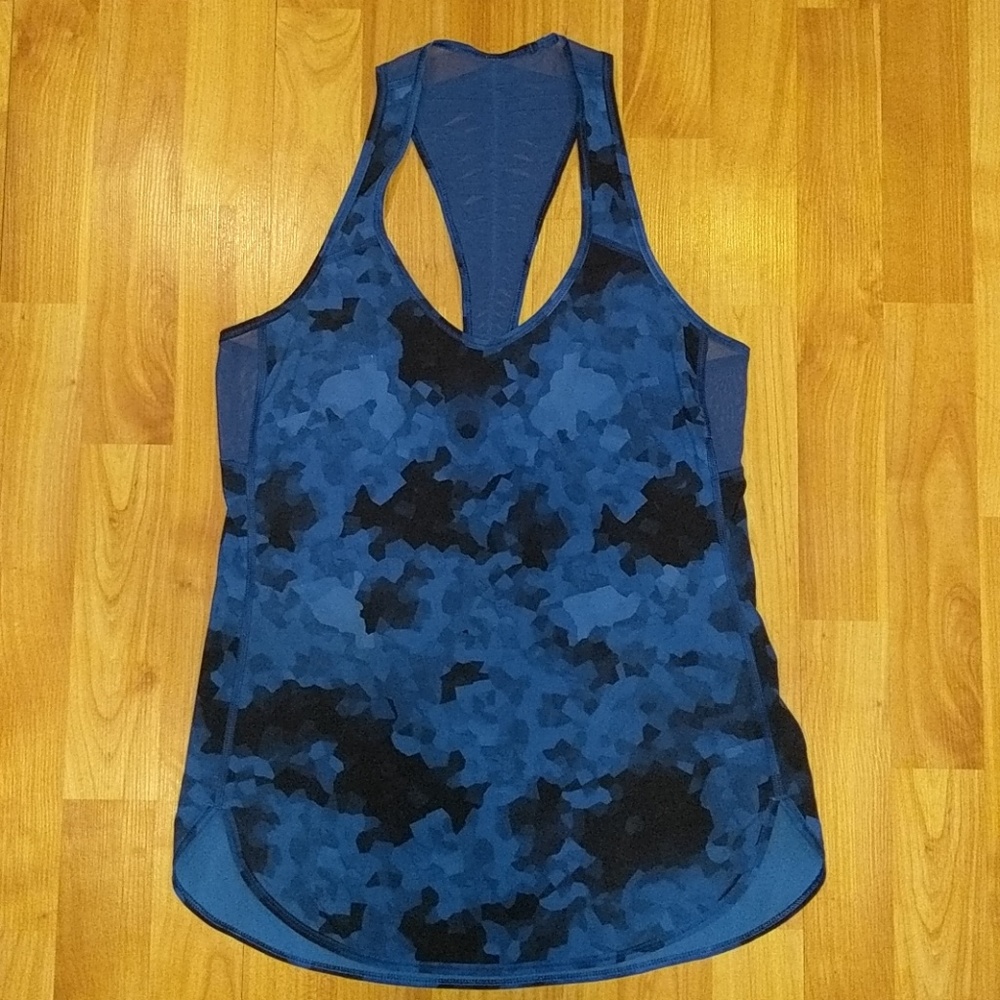 Lululemon Blue Camo Work Out Tank Top